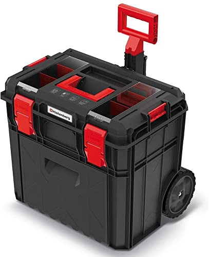 Rollende Werkstatt Werkzeugkasten Werkzeugkoffer Ladefähigkeit bis 50 kg Mit Rädern und Teleskopgrif 546 x 380 x 510 mm Mobil Toolbox X-LOG