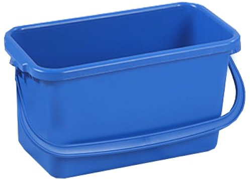 Bayersan Window Cleaning Bucket 15 Litre Capacity Cleaner Rectangle Commercial Mop Buckets With Handle Blue (Bucket Without Lid)