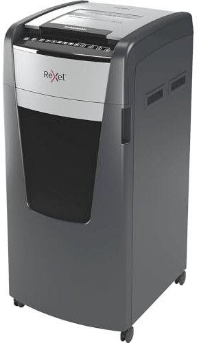 Rexel Optimum AutoFeed+ 600 X Automatischer Aktenvernichter CH, 600 Blatt, Sicherheitsstufe P4, Partikelschnitt, für große Büros, 110 Liter Abfallbehälter, mit Schweizer Netzstecker, 2020600XCH