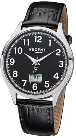 REGENT Herren-Uhren Analog Funk One Size Schwarz 32018686