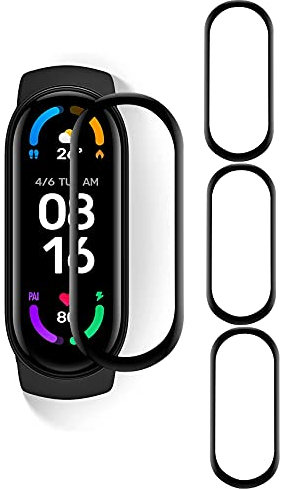 Brifu Película Protectora Compatible con Xiaomi Mi Smart Band 6, [a Prueba de rayones], [sin Burbujas], [fácil aplicación], [Película Protectora Suave], [Cobertura Total] 【4 Piezas】