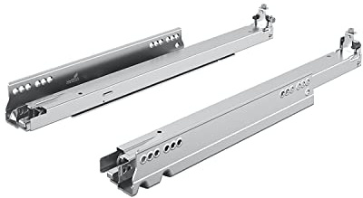 HETTICH 9257096 Länge 520 mm, Actro 5D Silent System Vollauszug (Schubkastenführung) integrierte Dämpfung, Tragkraft 40 kg, Stahl verzinkt, Silber