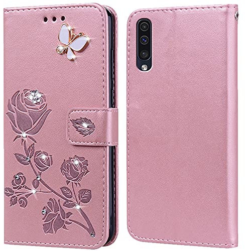 PKQTOP Hülle für Samsung Galaxy A50/A30S/A50S Handyhülle,Klappbar Tasche Case,Standfunktion,Kartenfach,Silikon Bumper,Stoßfeste Schutzhülle Cover für Samsung Galaxy A50/A30S/A50S