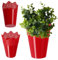 KADAX Spitzen-Blumentopf aus Kunststoff, 9 Farben, Blumentopf mit Spitzenmotiv, Blumentopfschutz für Büro, Topf, Gartenschale, Blumenkübel, Übertopf (⌀ 16,5cm, Hoch, rot)