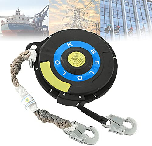 L-xiny Fallschutz Höhensicherungsgerät, 5-20m, Absturzsicherung Gurt Einziehbar für Dachdecker Hubarbeitsbühnen, Fallschutz Auffanggerät mit Isoliertem Gurtband, Automatischer Sperrfunktion