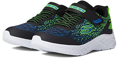 Skechers 403920L BBLM Sneaker, Black, Blue & Lime Synthetic/Lime Trim, 33 EU