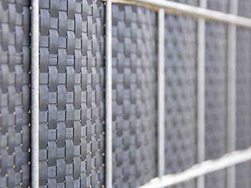 Zaundirekt Sichtschutzstreifen | Rattan in Anthrazit | UV & Witterungsbeständig | Windschutz | Länge: 2550 mm