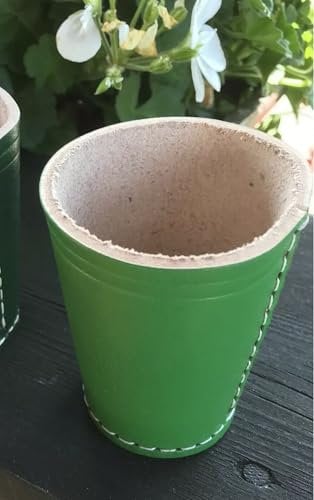 Würfelbecher Leder Color 9cm Green, Hell- Grün