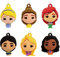 Hallmark Disney Princess Miniature Christmas Ornaments, Set of 6, Approx. 1.6 x 2.2 x 1.3 inches (0002HCM6131)