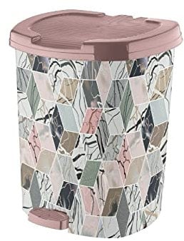 Pedal Bin Kitchen Bathroom Toilet Rubbish Dustbin Plastic (13L, Pink)