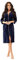 LEVERIE Vestaglia donna in cotone felpato autunno/inverno, Mod. 6 blu scuro, XL