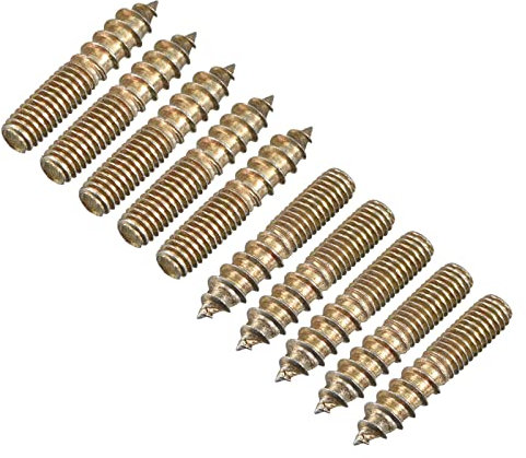 sourcing map M6x30mm Hanger Bolts, 24pcs Double Ended Thread Dowel Screws for Wood Furniture Connecting