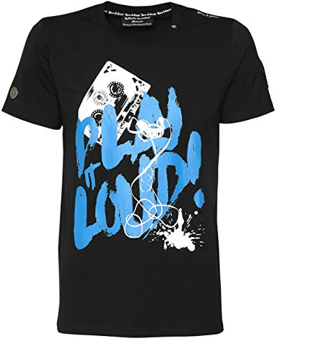 Roberto Geissini Herren T-Shirt Play IT Loud bl-Blue XL
