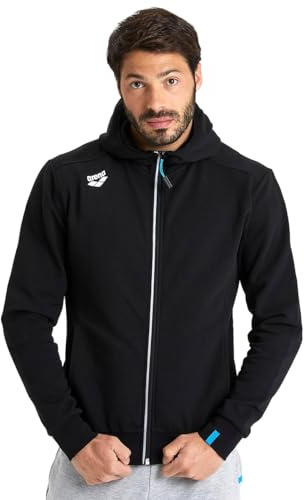 ARENA Men's Team Unisex Hooded Jacket Panel Hooded Sweatshirt, black, M