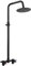 Aolemi Outdoor-Duschset, Außenduscharmaturen, Wasserhahnsystem, Doppelgriff, freiliegende Dusche mit 20,3 cm Regenduschkopf, höhenverstellbar, Duschrohr, 15,2 cm Mitte, mattschwarz