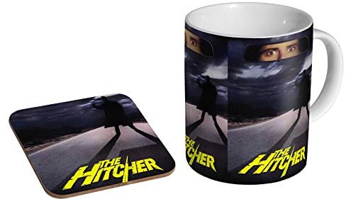 stopper The Hitcher 1986 Horror Classic - Ceramic Coffee Mug + Coaster Gift Set