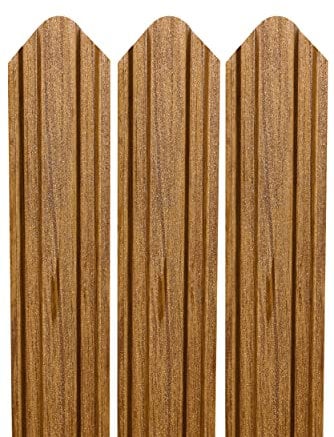 Romexpres Metalllattenzaun, Packung mit 10 Metallic-Zaunpfosten braun, grau, schwarz (180cm, hellbraunes Eichenholzimitat)