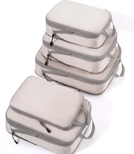 Meowoo Packing Cubes for Travel Compression 5 en 1 Set, Organizador de Maletas para Viaje con Compresión, Expandibles Organizador de Equipaje de Impermeable Bolsas de Viaje para Maletas y Mochila