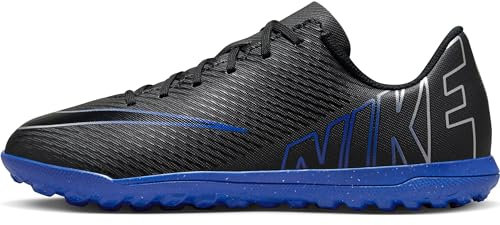 NIKE Vapor 15 Club Tf Sneaker, Black/Chrome-Hyper Royal, 5.5 UK