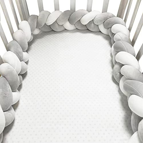PTKG Kissen Deko Kuschelkissen Dekokissen flauschig Zierkissen geflochten,White+Grey,3.5m