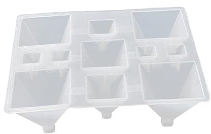 EXCEART 11 Super-Pyramiden-Silikon-Diy-Bastelbedarf Silikon-Pyramidenformen Mini-Kerzen Mini-Kuchenformen Fondant-Formen Backform Kristallform Epoxidharz-Box Ägypten Weiß
