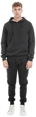 TONY BACKER Tuta Uomo In Pile Sportiva Con Chiusura Zip Completo Tuta In Casa (IT, Testo, S, Regular, Regular, NERO-65)