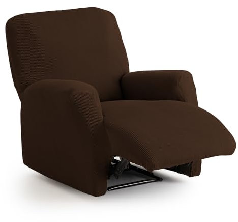 Maxifundas | Elastischer Sofabezug für Relaxsessel, braun, extra weich, rutschfest und elastisch, Modell Inka