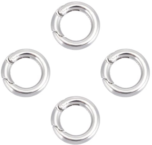 UNICRAFTALE 4 Stk 304 Edelstahl Federringe Runder Ring Federring Verschluss Feder Karabinerhaken Metall Spaltringe Schlüsselanhänger Schnalle Für Die Schmuckherstellung