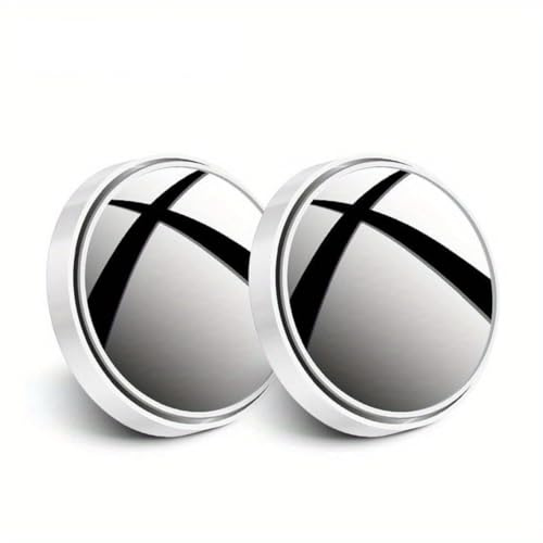 2PCS Auto Toter-Winkel-Spiegel,kompatibel mit Smart Fortwo Forfour 450 451 452 453 454 EQ,Rückfahrspiegel Blind,A-white