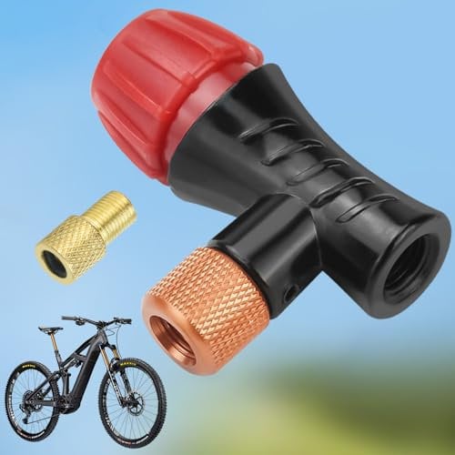 SLTAXAR CO2 Inflator Fahrrad Kartuschenpumpe Rennrad Fahrradpumpe Minipumpe 54mm CO2 Patrone Rennrad Mini Fahrradreifenpumpe Luftpumpe Kompatibel mit Presta und Schrader Ventile für Bälle