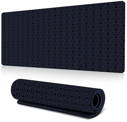 GoPaw Large Gaming Mouse Pad With Stitched Edges, Non-Slip Rubber Water-Resistant Surface, Computer Desk Mat For Home Office Gaming Room (300*770*3MM) (Abstract Fluid 21, 300*770*3MM)