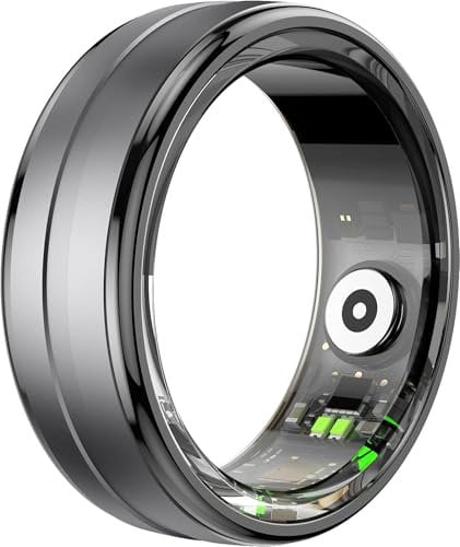findtime Anello fitness con cardiofrequenzimetro, monitoraggio del sonno, ossigeno nel sangue, contapassi, contacalorie, contapassi, fitness tracker, anello di salute, impermeabile fino a 5 atm, per