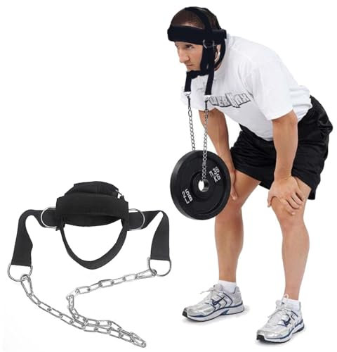 Exerciseur D'entraînement du Cou | Harnais De Cou Pour Renforcer La Nuque Et Le Cou | Ceinture de Leste Musculation Cou, Harnais Tête Robuste Et Réglable Avec Chaîne Pour Tête, Cou et épaule