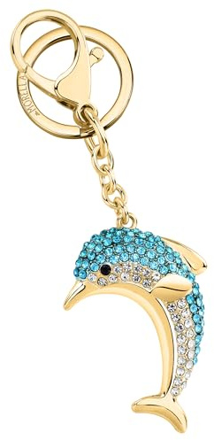 Morellato Portachiavi Donna in Acciaio, Oro, Cristalli, Delfino, Collezione MAGIC, Idee Regalo Donna - SD0406