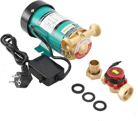 Atsoya 230V 120W Druckerhöhungspumpe Wasserpumpe Zirkulationspumpe Hauswasserwerk Automatisch/manuell Haushalt Booster Pumpe Heizungspumpe für Haus und Garten Warmwasser Umwälzpumpe 25L/min