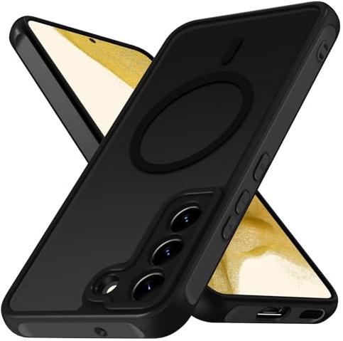ivoler Funda Magnética para Samsung Galaxy S22+ 5G / S22 Plus 5G, Compatible con MagSafe, [Protección Militar] Carcasa Protectora Antigolpes Translúcida Mate Trasera Fina Silicona Anti-Choques Case