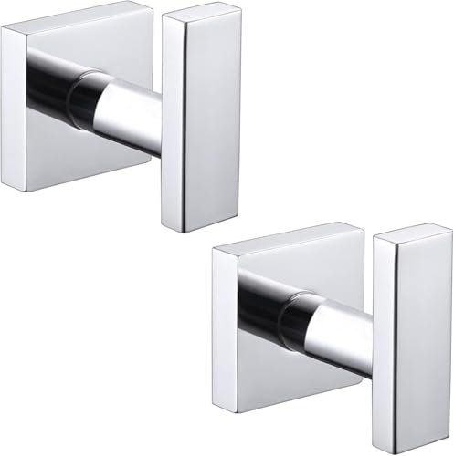 ALTPWJW Door Hooks,2 Pack Stainless Steel Towel Hooks for Bathrooms Screw in Coat Robe Hook(Chrome)