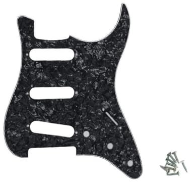 ROZILO SSS Strat Pickguards No Screw Hole Guitar Scratch Plate Custom for Fender Strat Squier Guitar Part Black Pearl