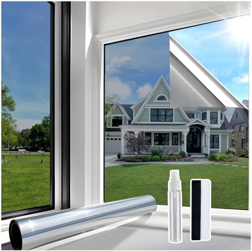 Lifetree Reflective Window Film Privacy, Sun Blocker, Silver, 44.5 * 300cm