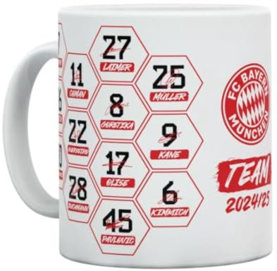 FC Bayern München I Tasse Signature 2024-25 I Mehrfarbig I 0,3 l Gedruckte Unterschriften der Spieler