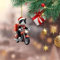 LQQDREX Christmas Tree Ornaments Cat Hanging Decorations, Funny Cats Driving A Motorcycle Ornaments, Christmas Tree Decorative Pendant, Cat Decor for Cat Lovers Home Decor Gifts