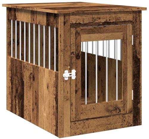 vidaXL Dog Crate Furniture Old Wood 55x75x65 cm Engineered Wood