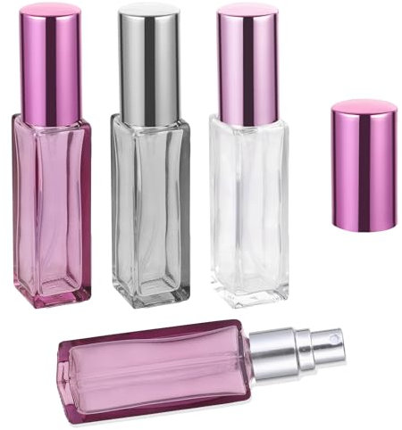 Ptwola Lot de 3 mini flacons de parfum vides en verre rechargeables de 10 ml - Vaporisateur portable transparent - Taille de voyage - Vaporisateur de brume fine - Petit distributeur de parfum