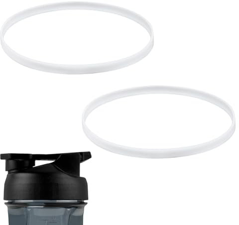 2pcs Gasket for HELIMIX 2.0 Vortex Blender Shaker Bottle 28oz, Silicone Sealing Ring Gaskets Seal Parts Accessories Leak-Proof Water Bottle Lid O Ring Seal Part for Cup Lid BPA Free Replacement(White)