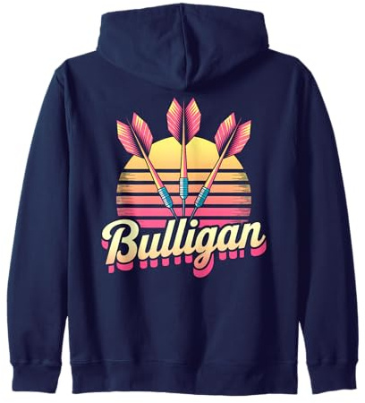 Retro Sonne Darts Bulligan Vintage 80er Dart Lustig Kapuzenjacke