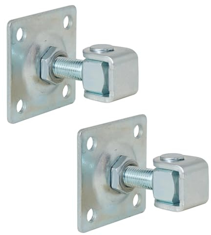 TRIBECCO® Einstellbares Torband, zum Anschrauben an den Pfosten, zum Schweißen, aus verzinktem Stahl Türscharniere Einstellbares Scharnier Torscharniere Türband Torangel, 2 Stück (M16x45 (75x55 mm))