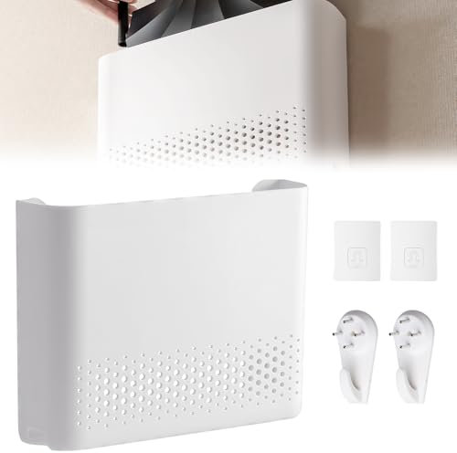 GOEDCH - Scatola di conservazione del router WiFi: router box, ABS Wireless Router Rack, montaggio a parete, scatola per la decorazione della casa (bianco)