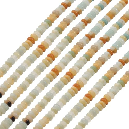 SUNNYCLUE 1 boîte D'Environ 160 perles Heishi en Amazonite de 4mm Brins de Perles Plates en Pierre Rondelles Plates en Forme de Disque Espaceurs Amples pour L'Artisanat la Fabrication de Bijoux les Br