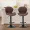 COLAMY Barhocker 2er Set, 360° Drehbarer Höhenverstellbarer Barstühle, Moderne Kücheninsel Barstools mit Rückenlehne, PU-Kunstleder Barstühle – Geeignet für Küche, Bar, Esszimmer, Büro, Braun