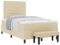 vidaXL Boxspringbett mit Matratze & Bank Creme 120x200 cm Stoff – modernes Design, Bequeme Unterstützung, einfache Montage – perfekt für Schlafzimmer. Rahmen für Schlafzimmermöbel, Queensize